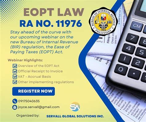 Invitation To Webinar Understanding The New Bir Regulation Ease Of Paying Taxes In The