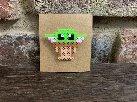 Baby Yoda Pin Tie Tack Button Star Wars Mini Perler Bead Etsy