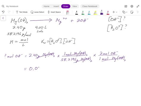 A Solution Is Prepared By Dissolving 2 40 G Of Mg OH 2 In Enough Water