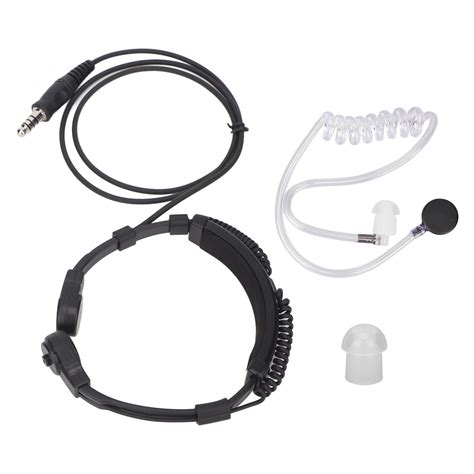 Throat Mic Headset Retractable Heavy Duty Air Acoustic Tube Earpiece For Baofeng For Kenwood For