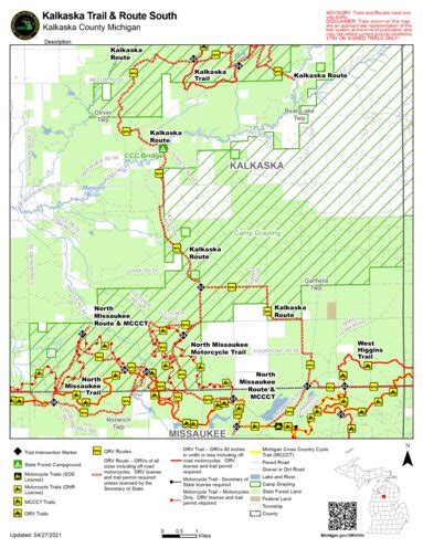 Kalkaska Trail And Route South Map by MI DNR | Avenza Maps