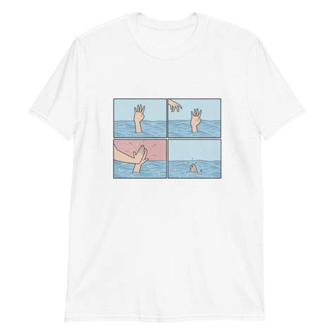 Drowning High Five Shirt Aesthetic Tshirt Short Sleeve Unisex Etsy