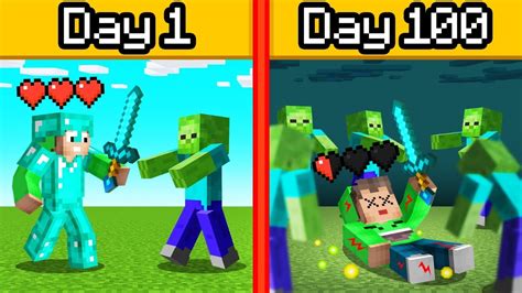 I Spent 100 Days In a ZOMBIE APOCALYPSE… (Minecraft) - YouTube