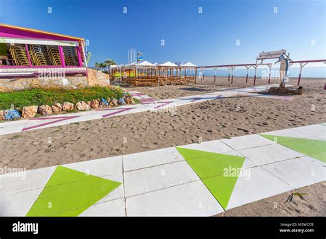 Mediterranean beach view in Torremolinos,Spain Stock Photo - Alamy