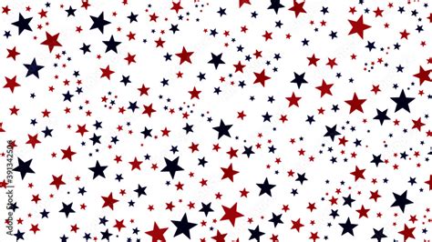 Abstract Red Blue Stars Seamless Pattern Vector Design Minimalist