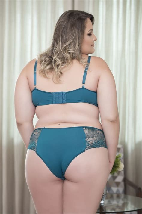 Conjunto Plus Size Tactel E Renda Na Al A Lekah Lingerie Sinta Todo