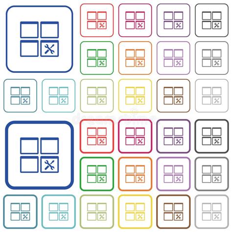 Dashboardgereedschappen Met Platte Kleurenpictogrammen Vector