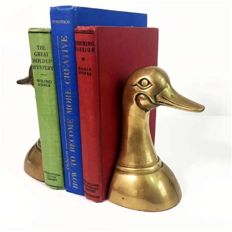 Vintage Brass Bookends Pair Of Solid Brass Ducks By Leonard Etsy