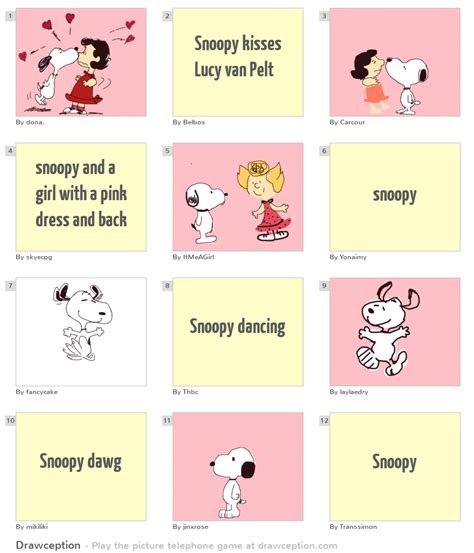 Snoopy kisses Lucy van Pelt - Drawception