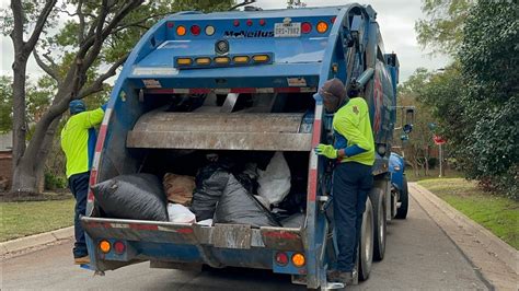 Republic Services Cng Mcneilus Rear Loader Garbage Truck On Bags Youtube