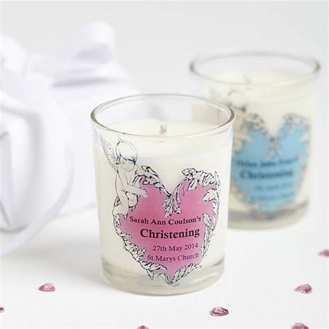 Christening Party Personalised Candle Favours By Hearth And Heritage