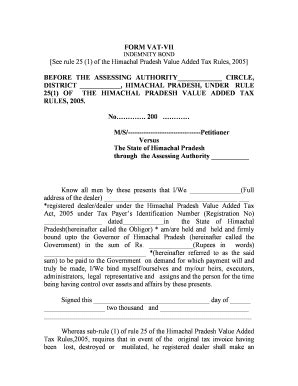 Fillable Online FORM VAT VII See Rule 25 1 Of The Himachal Pradesh