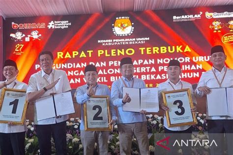 Kpu Bekasi Tetapkan Nomor Urut Pasangan Calon Pilkada