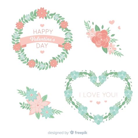 Free Vector Hand Drawn Valentine S Day Flower Collection