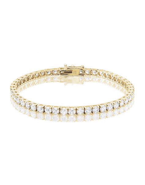 9.25ct Diamond Tennis Bracelet In 18ct Yellow Gold