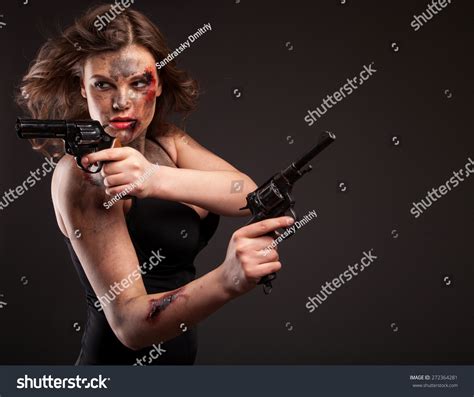 Beautiful Hot Sexy Woman Gun Riot Stock Photo Shutterstock