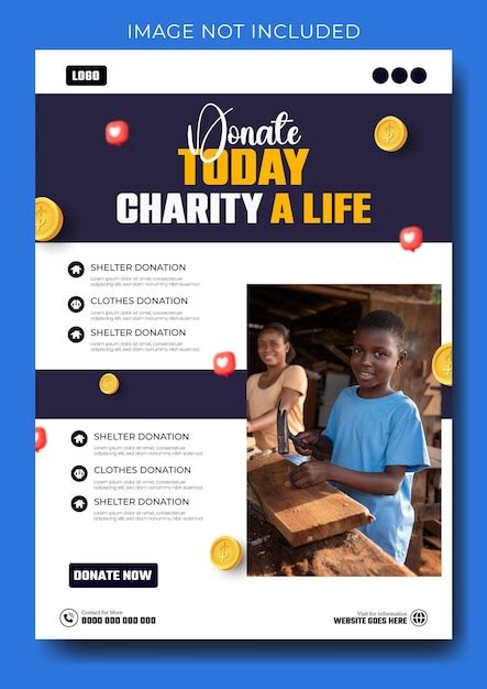 Premium Vector Humanitarian Charity Ads Flyer Template Design