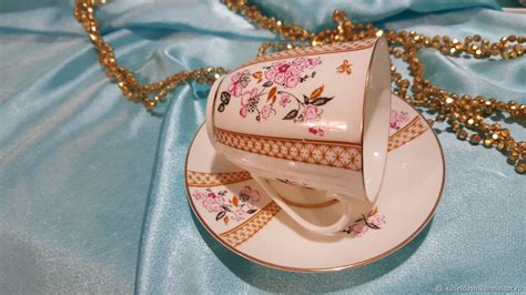 Винтаж: ЛФЗ чайная кофейная пара костяной фарфор, красное клеймо в ...
