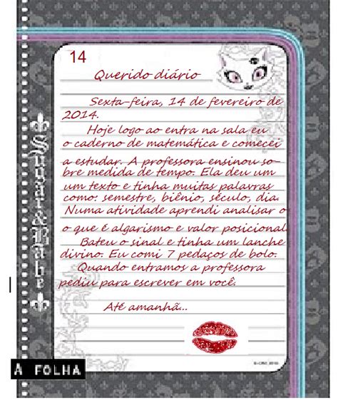 Exemplo De Um Diario Pessoal