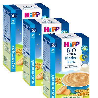 3x 450g Hipp Bio Milchbrei Gute Nacht Kinderkeks Ohne Zuckerzusatz 10