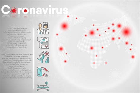 병원 또는 건강 관리를 위한 코로나바이러스 질병 및 의료 건강 정보 템플릿 Covid19 코로나 바이러스 글로벌 전염병 세계