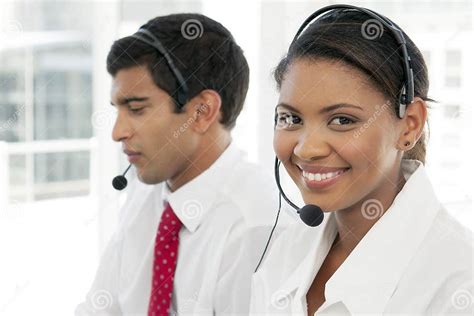 Customer Service Representatives At Work In Multiethnic Call Center