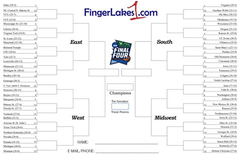 Free Printable Brackets Ncaa Basketball Free Templates Printable