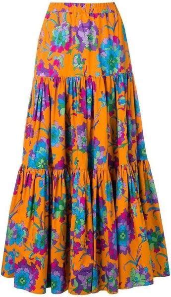 SAIA CRÉDITOS FOTOS Printed long skirt Floral print maxi skirt