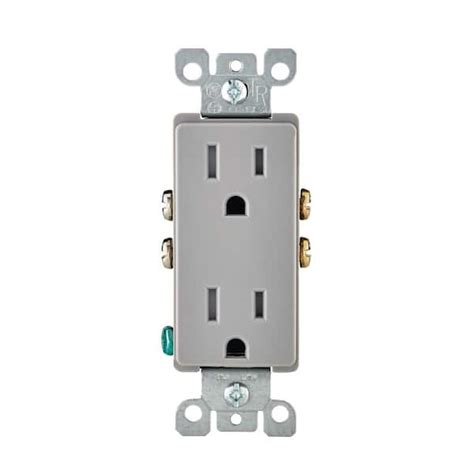 Leviton Decora 15 Amp Tamper Resistant Duplex Outlet Gray R54 T5325 0dg The Home Depot