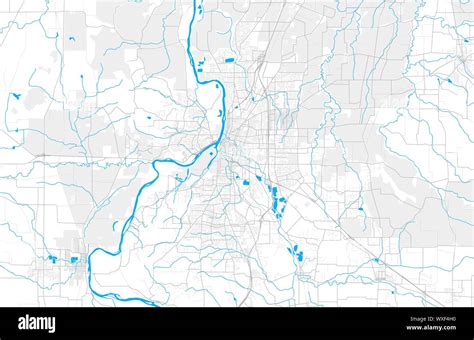 Rich Detailed Vector Area Map Of Salem Oregon USA Map Template For