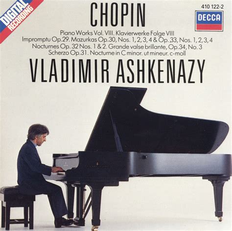 Chopin Vladimir Ashkenazy Piano Works Vol Viii Klavierwerke Folge