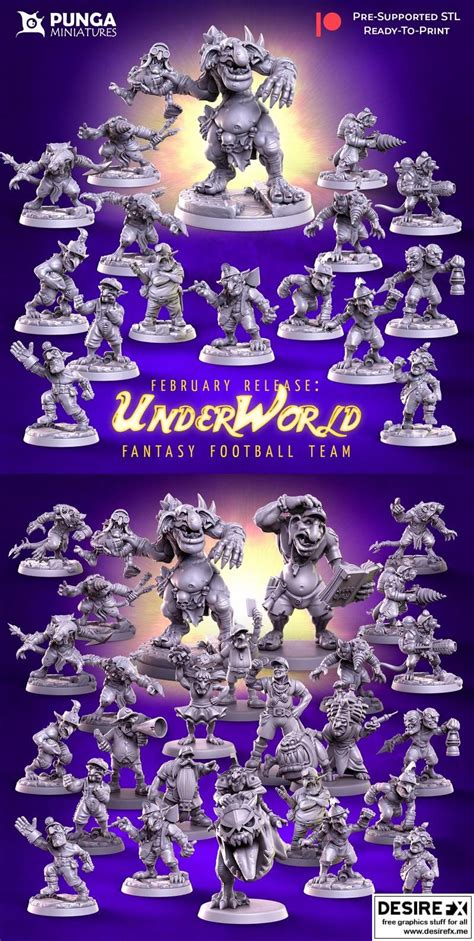 Desire Fx 3d Models Underworld Team For Fantasy Football Punga