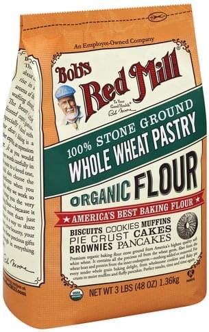 Bobs Red Mill Organic Whole Wheat Pastry Flour 48 Oz Nutrition