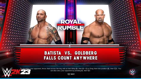 WWE 2K23 Batista Vs Goldberg Falls Count Anywhere Match PS5 4K