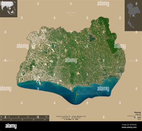 Rayong Province Of Thailand Sentinel Satellite Imagery Shape