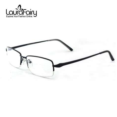 Laura Fairy Men Semi Rimless Glasses Frame Stainless Steel Spring Arm