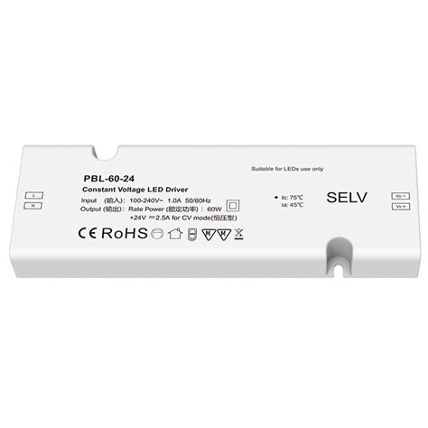 PBL 60 24 Controlador LED SELV De Voltaje Constante De 60W 100 A 240 VCA