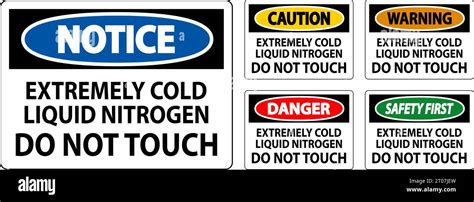 Caution Sign Extremely Cold Liquid Nitrogen Do Not Touch Stock Vector Image And Art Alamy