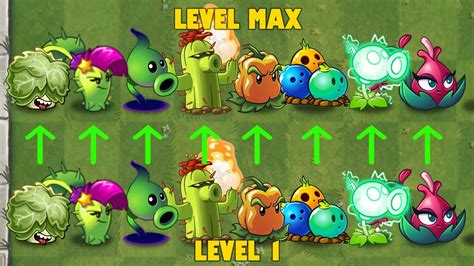 8 Plantas Nivel 1 Vs 8 Plantas Nivel Máximo Parte 2 Plants Vs Zombies