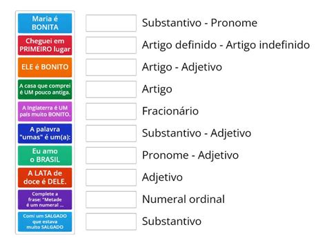 Classes Gramaticais D A Classe Gramatical Das Palavras Destacadas