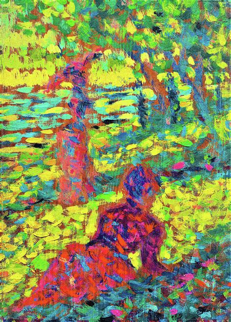 Digital Remaster Edition Woman In A Park Painting By Georges Seurat