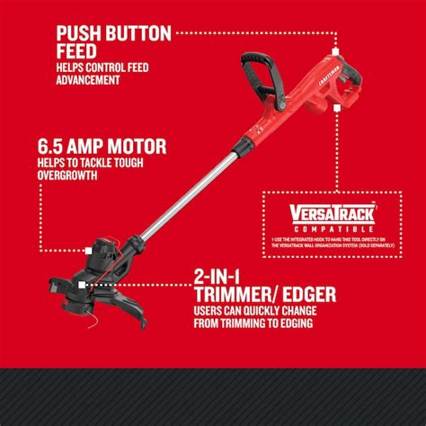 Craftsman Weedwacker 14 In Straight Shaft Corded Electric String Trimmer Cmest913 At