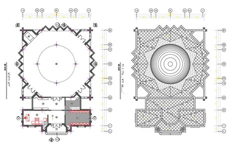 Mosque Plan Autocad Drawing Free Download Dwg File Cadbull