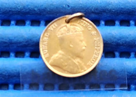 1910 Straits Settlements King Edward VII 10 Cents Gold Plated Silver