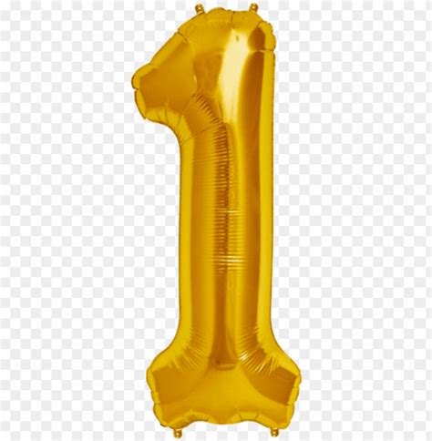 Free Download Hd Png Umber One 1 Jumbo Gold Foil Balloon Gold Number