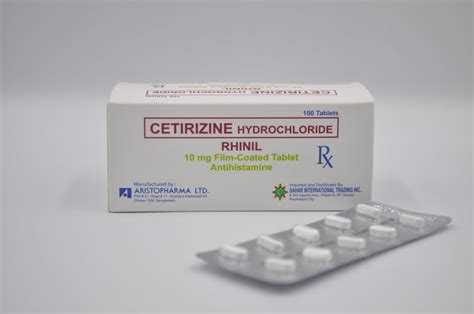 Cetirizine Hydrochloride Rhinil Antihistamine Sahar Pharma