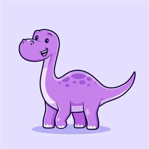 Cute Cartoon Purple Dinosaur