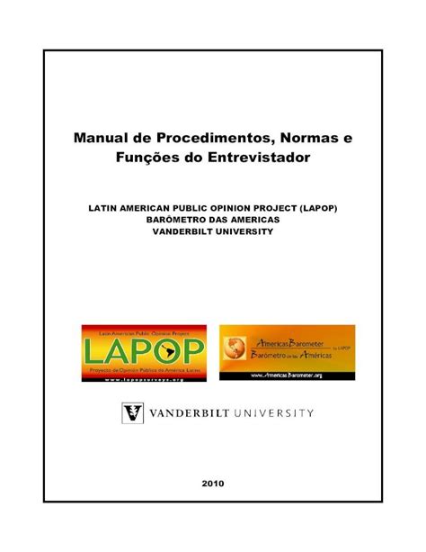 PDF Manual de Procedimentos Normas e Funções do Entrevistador