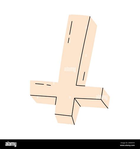 Upside Down Cross In Hand Drawn Style Stock Vector Image And Art Alamy