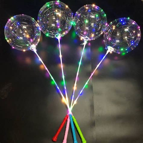 Led Bobo Balloons Premium Flashing Party Balloons Fillable Transparent